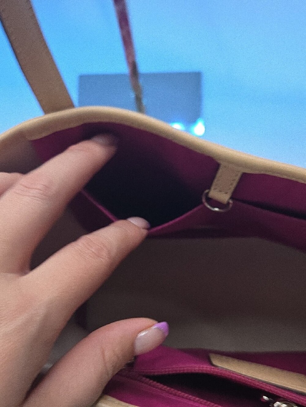 Coach Park Metro Dream C Pink Signature Canvas Tote with Tan Trim - Picture 9 of 13